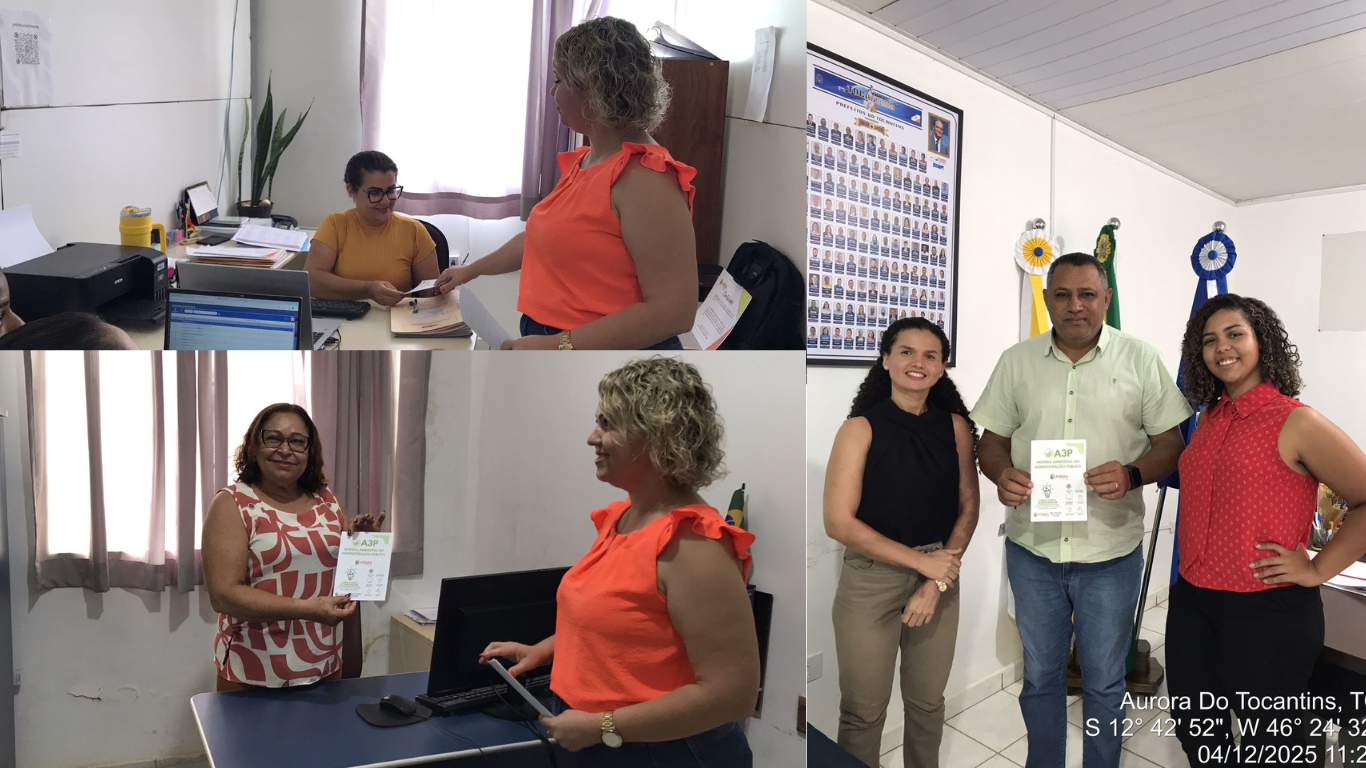 Prefeitura de Aurora do Tocantins realiza ação da A3P com distribuição de material educativo sobre uso racional dos recursos naturais